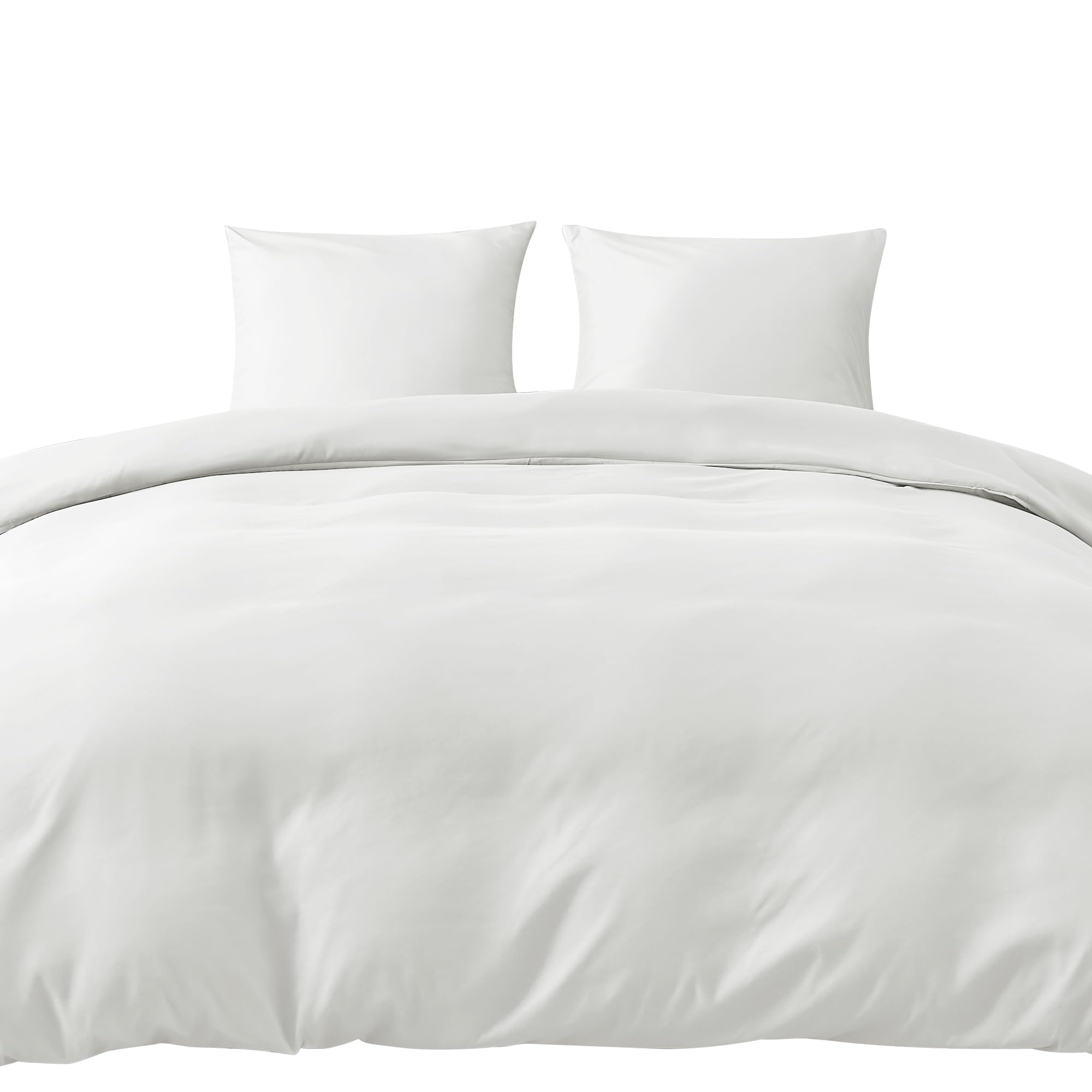 puredown 1PCS Funda Nordica Cama 260x240cm+ 2PCS Funda Almohada 40x70cm, Juego de Cama 100% Microfibra, Suave y Transpirable, Oeko-Tex, Blanco