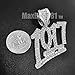 MAXBLING81 Silver plated 1017 Icy Cubic Zirconia Charm Pendant & 12mm 16