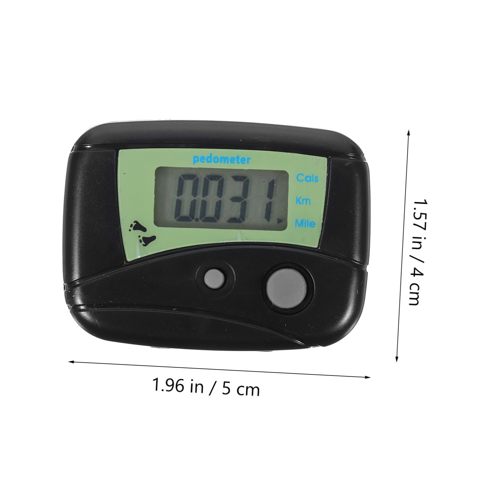 GRIRIW Portable LCD Display Pedometer with Calorie Counter Distance Measurement Compact Black Design with Built Clip for Easy Carrying for Walking Jogging