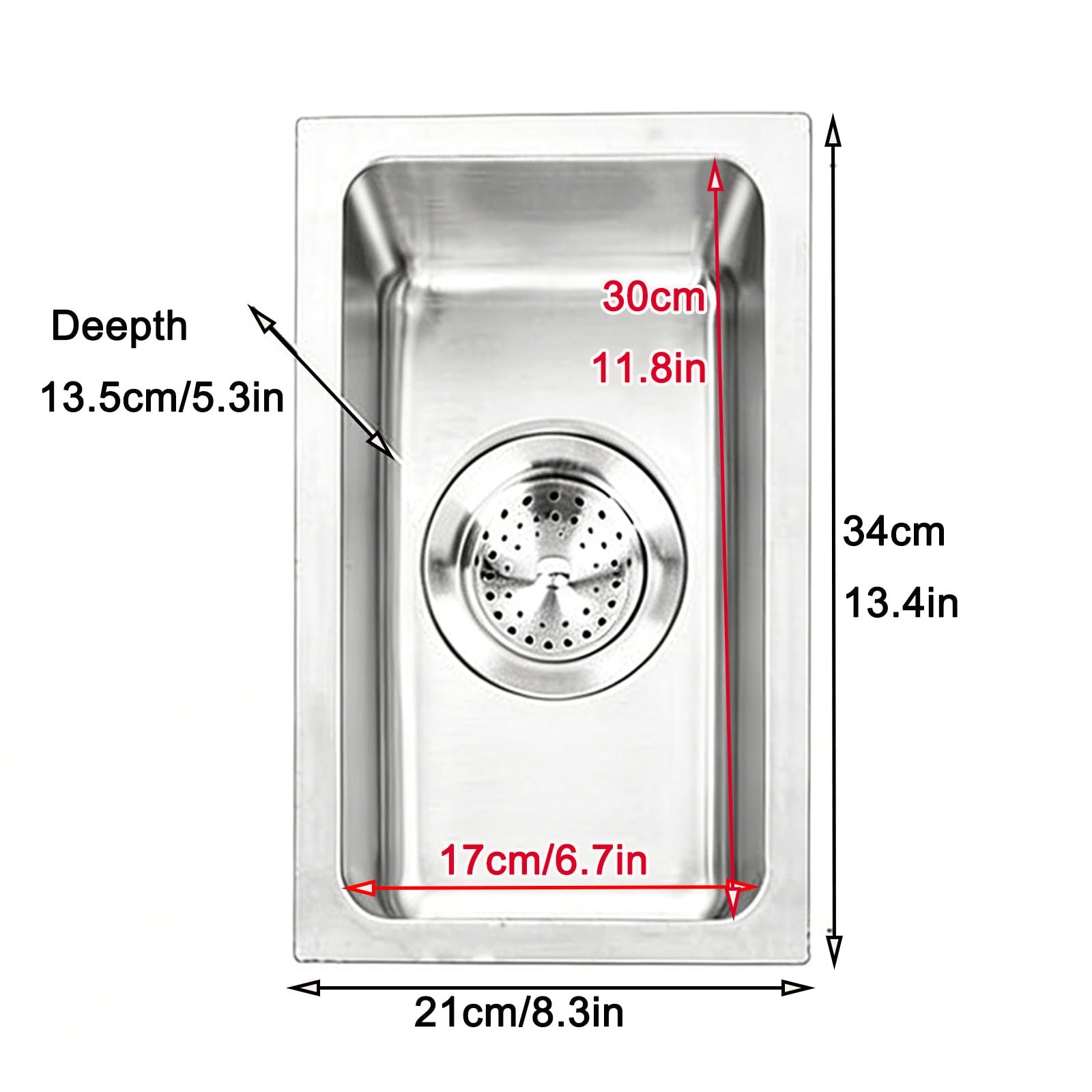 Fregadero Camper de Empotrar con Grifos, Lavabo Caravana de Acero Inoxidable, Incluye Desagüe, Apto para Caravanas, Yates, Barcos y Camiones
