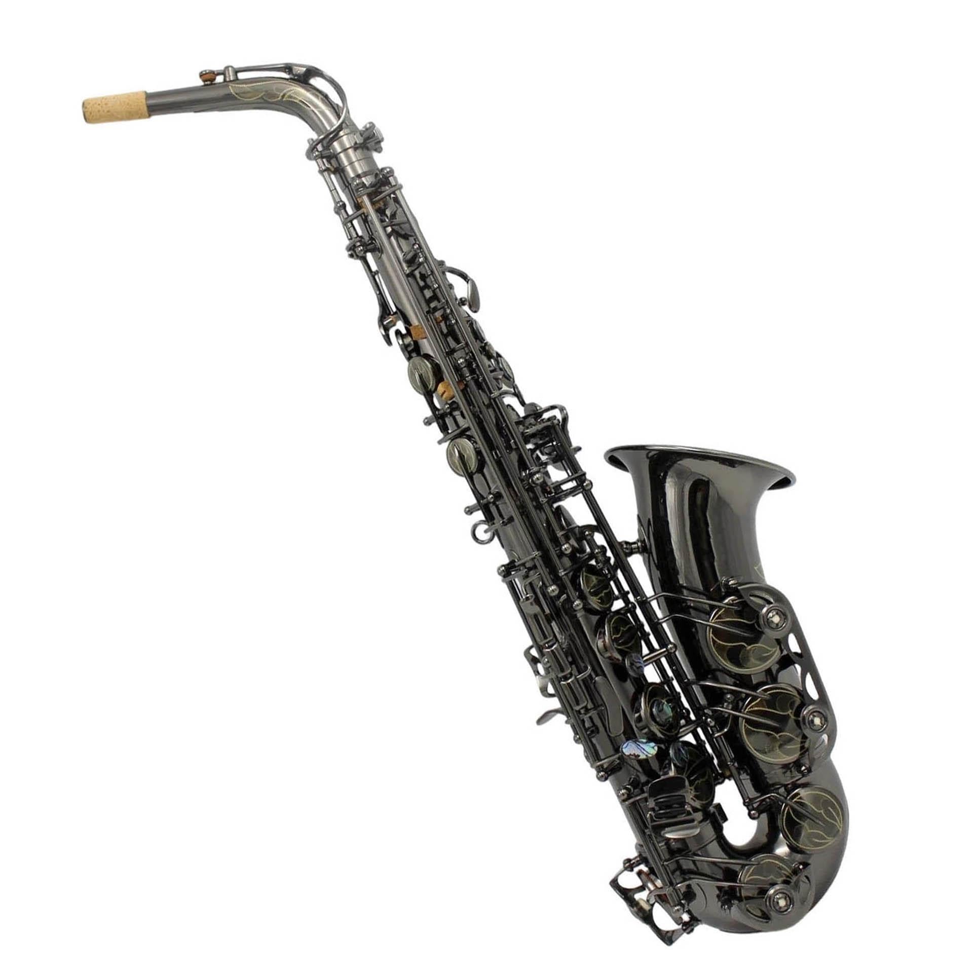 Saxofón Saxofón Alto Eb Níquel Negro Brillante