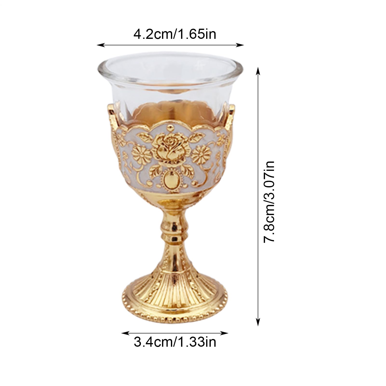 Generisch Hohes Weinglas-Set, Wasserkelche aus farbigem Glas | Trinkgläser im Retro-Stil - Retro-Weinbecher mit Metallprägung für Zuhause, Büro, Küche, Hochzeit