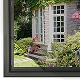 簡易網戸 張り替え 小窓用貼るだけ防虫網 簡単取り付け 蚊防ぐあみど DIYキット虫よけ編み戸 防虫ネット 補修 網戸カーテン（黒 130 x 150cm マジックテープ560cm付き)