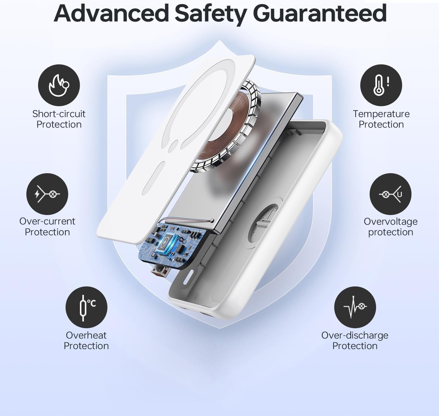 Wireless Power Bank, Magnetic External Battery 10000mAh, Wireless Charger 20W Portable Charger Fast Charging, Portable Battery Powerbank for iPhone 17 16 15 14 13 12 Series Samsung Android image 5