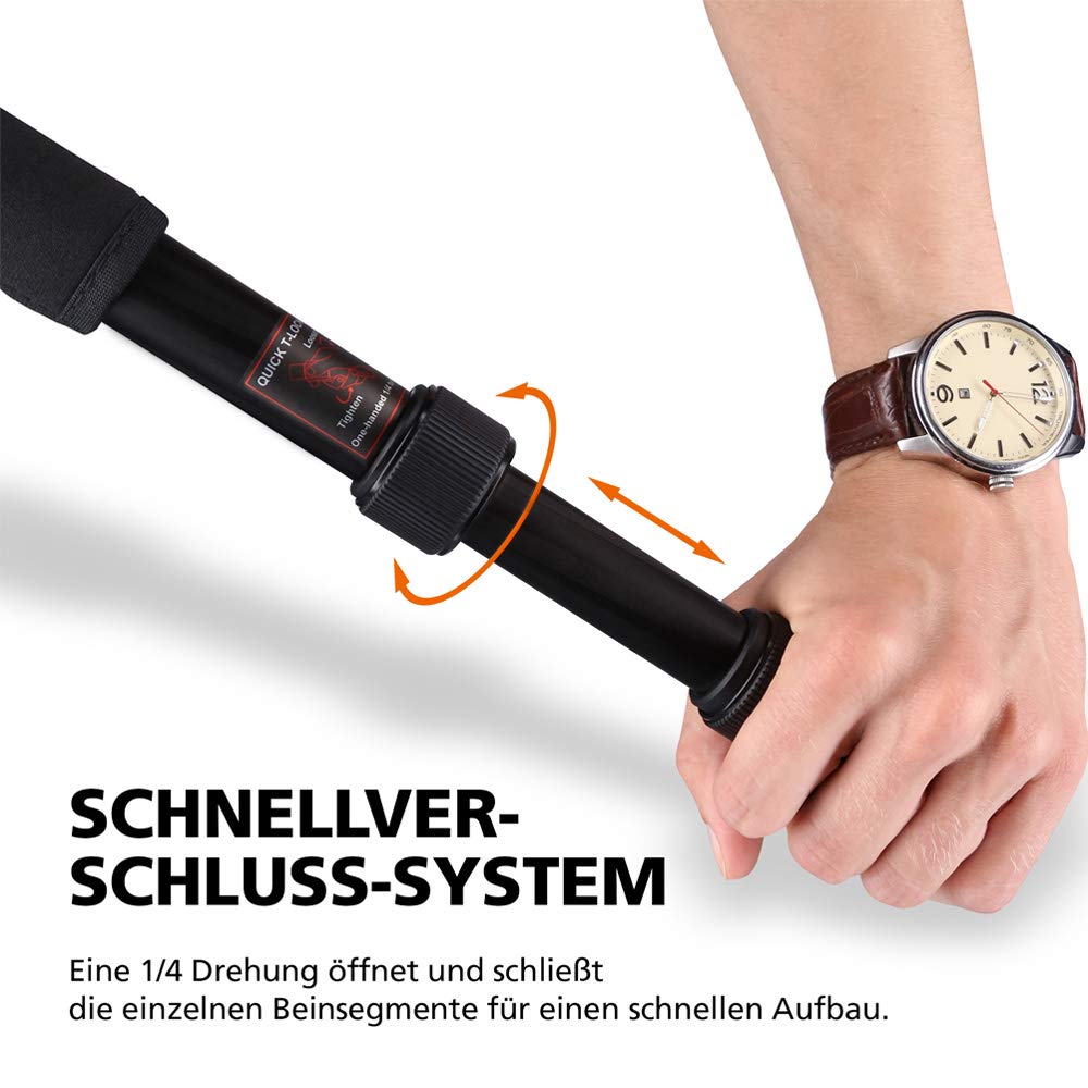 Rollei Compact Traveler No. 1 - leichtes Reisestativ aus Aluminium & Smartphone-Halterung II, professionelle Handy-Halterung