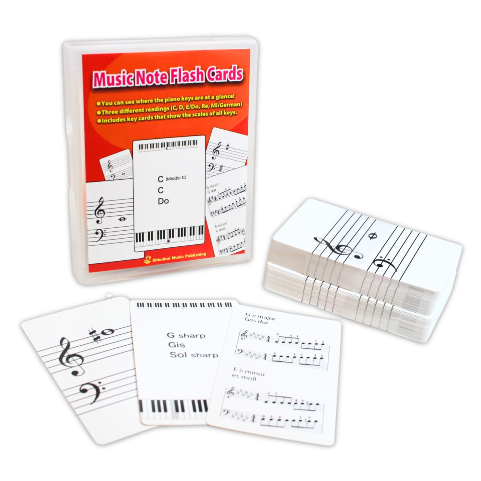 Music Note Flash Cards - 100 Cards (88 Notes + 12 Key Signatures) | Beginner Piano Learning Tool | Boost Note Reading & Ear Training | for Kids & Adults | Ideal for Music Classes