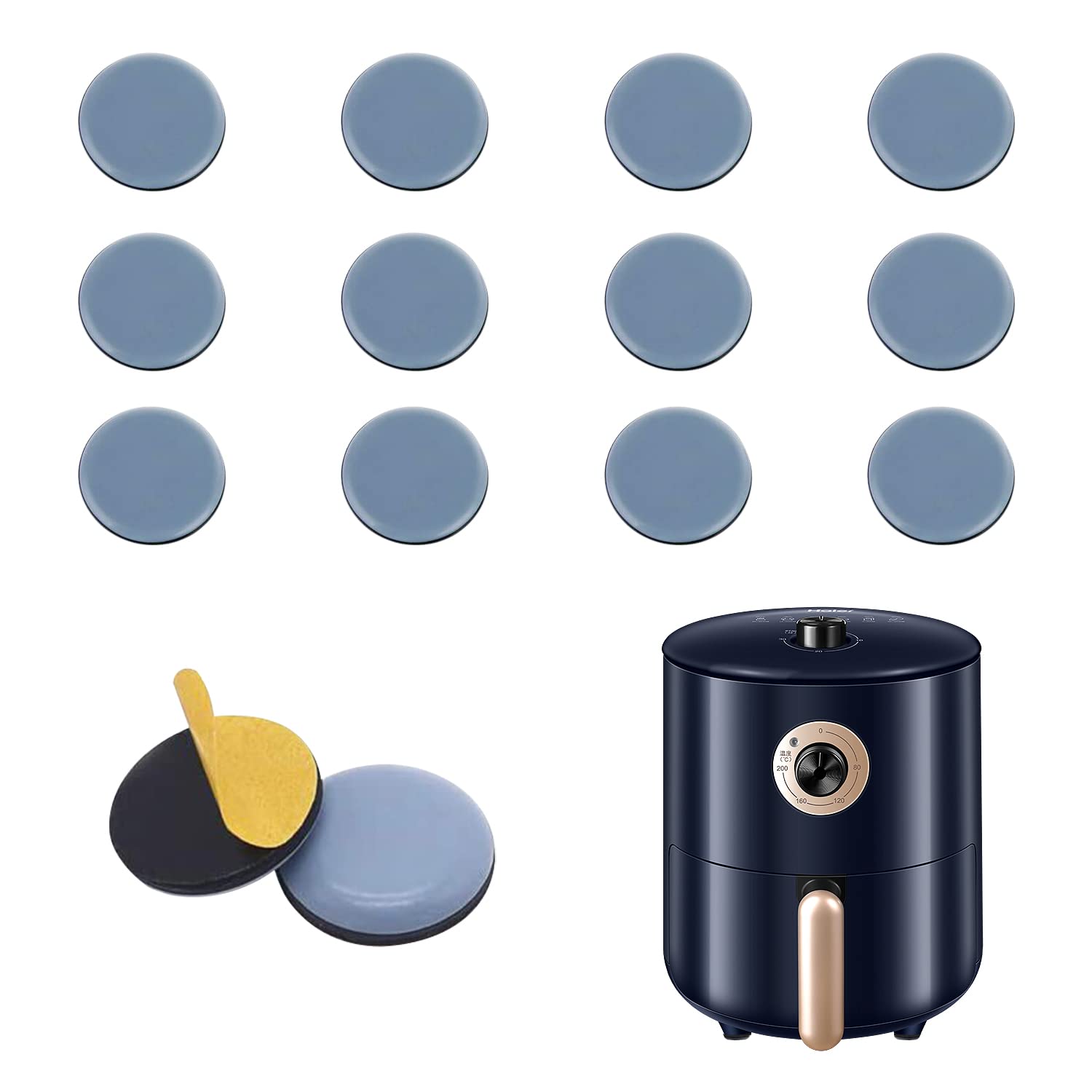 16 Pieces Kitchen Utensil Sliders,Round Self Adhesive Furniture Sliders, Kitchen Appliance Sliders, for Fryer, Blender, Coffee Maker, Bread Maker