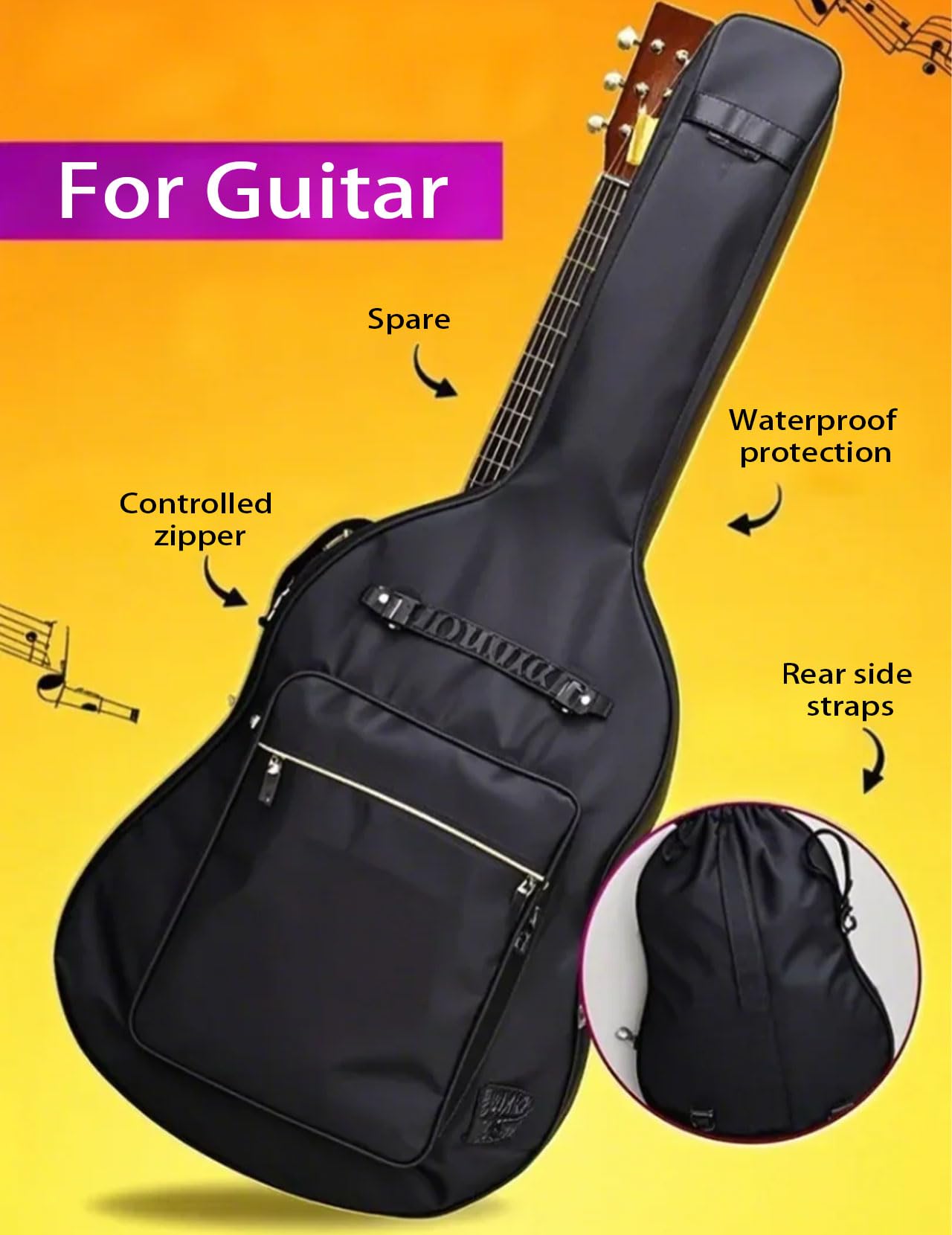 Custodia Chitarra Classica Morbida, Custodia Con Imbottitura Universale Borsa Chitarra Acustica Classica Morbida Custodia Universale Impermeabile