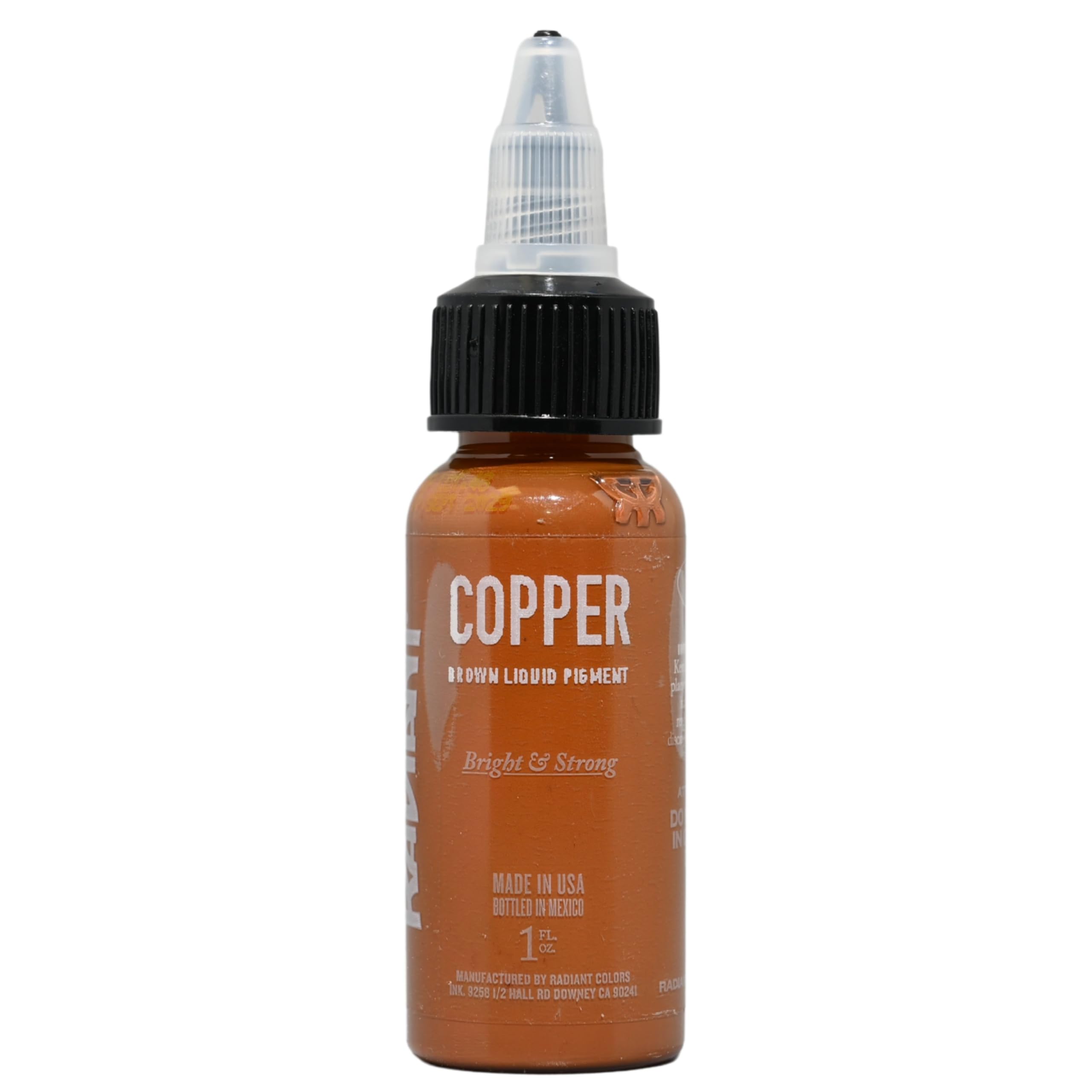 Radiant Colors - Tattoo Ink Copper Color Tattooing and Shading Real Human Skin 1oz Bottle