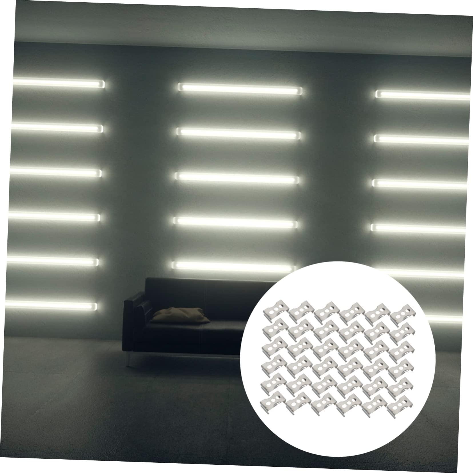 100 Clip Per Tubi Luminosi T5 - Staffe In Ferro Per Luci LED Fluorescenti, Argento - Foto 11