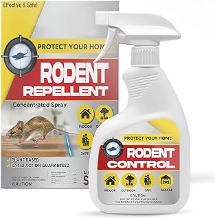 Rodent Repellent, Mice Repellent Indoor, Mouse Repellent Spray, Peppermint Oil to Repel Mice & Rats, Keep Rats Out of Garages/Car Engines/Basement, Naturally Repels Rats Away -1P(12.8 Fl Oz)