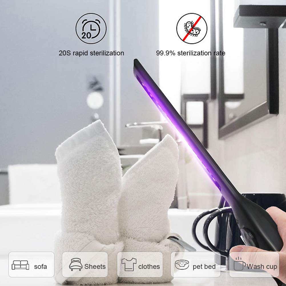 Środek dezynfekujący światłem UV, lampa do dezynfekcji ultrafioletowej, przenośna różdżka do dezynfekcji UV, bez chemikaliów, do hotelu, gospodarstwa domowego, szafy, toalety, samochodu,