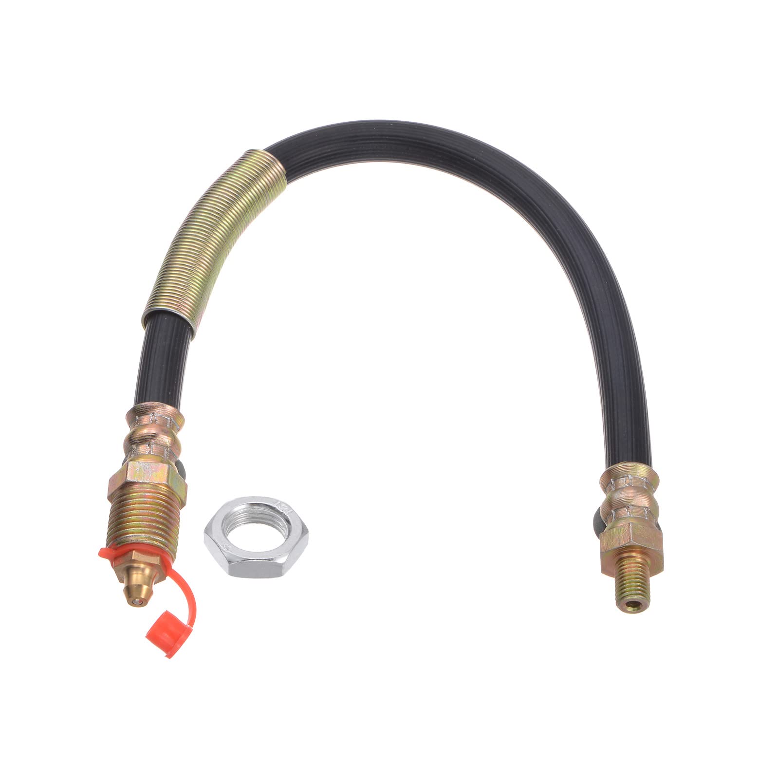 sourcing map M8x1mm Thread 11.81" Length Flexible Extension Grease Hose with Fixing Hex Screw Nut for Grease Gun Lubrication