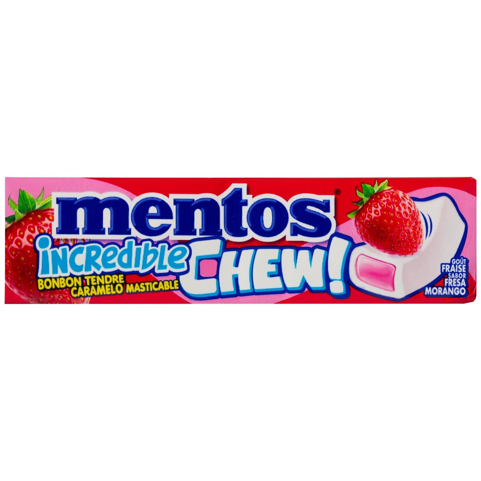 iChuches Caramelos Chew 20 Sticks Individuales Fresa Masticables Textura Extra Tierna