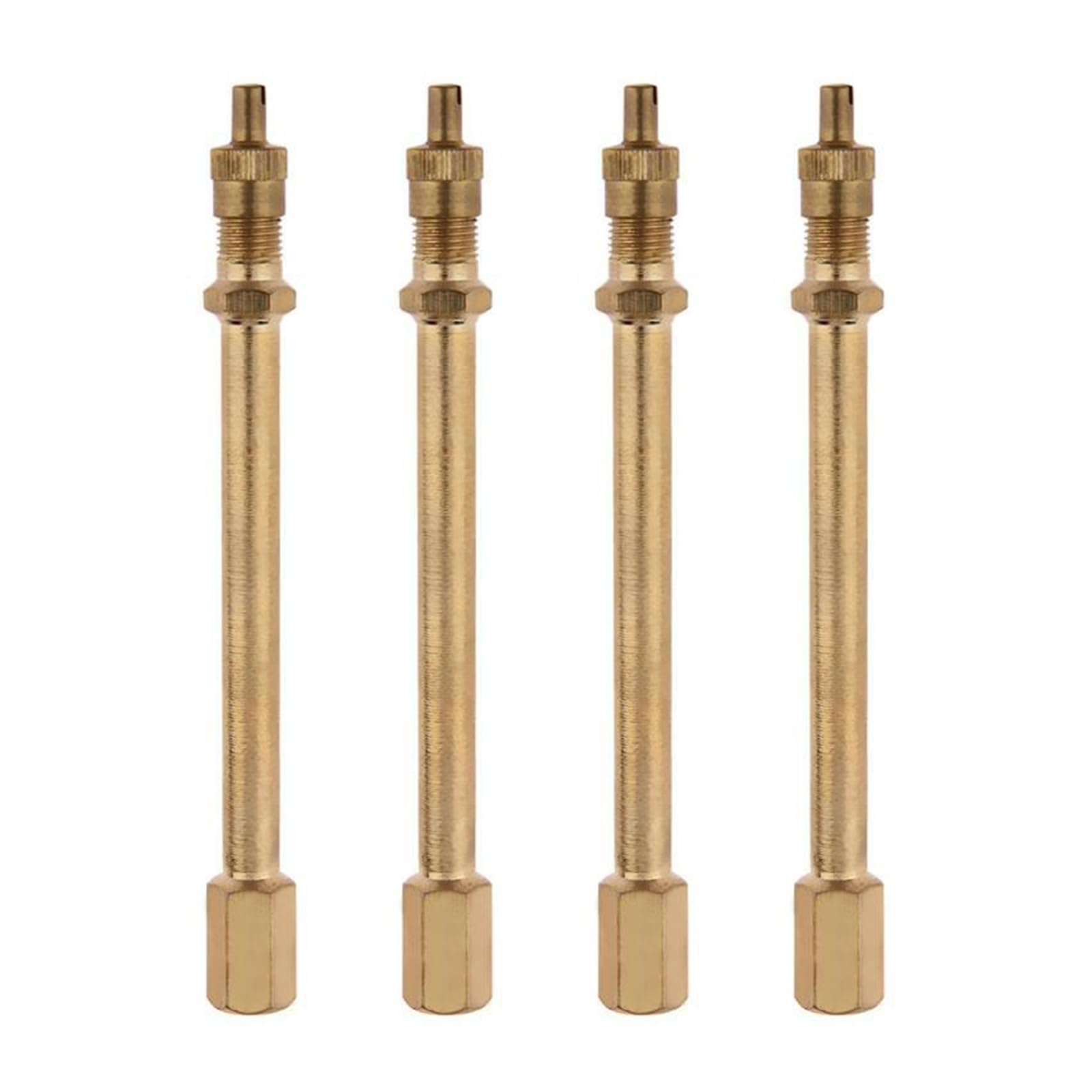 Estensione valvola auto, 4 pezzi, 10 cm, estensione valvola in ottone, prolunga valvola auto, adatto per moto, biciclette, auto, scooter elettrici
