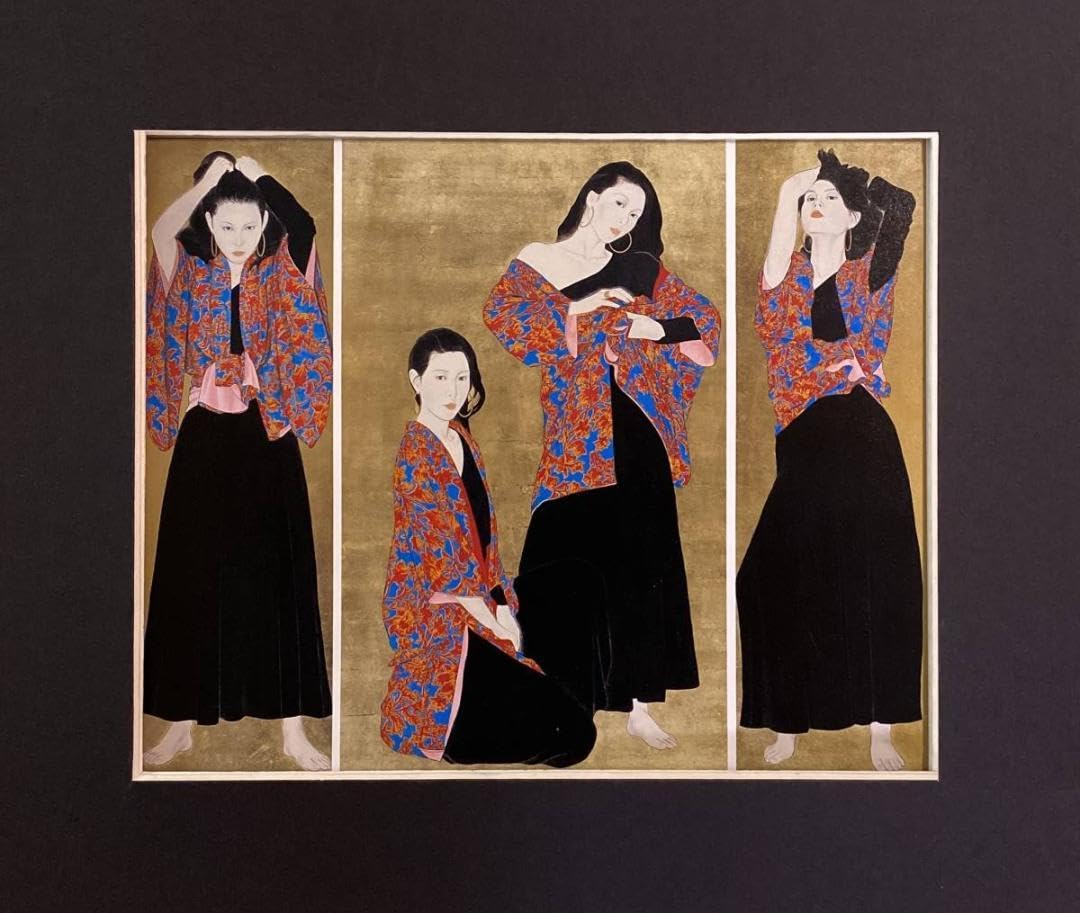 Amazon.co.jp: 堀泰明、〈纒四態〉、画集画、高級額額装付、状態良好 