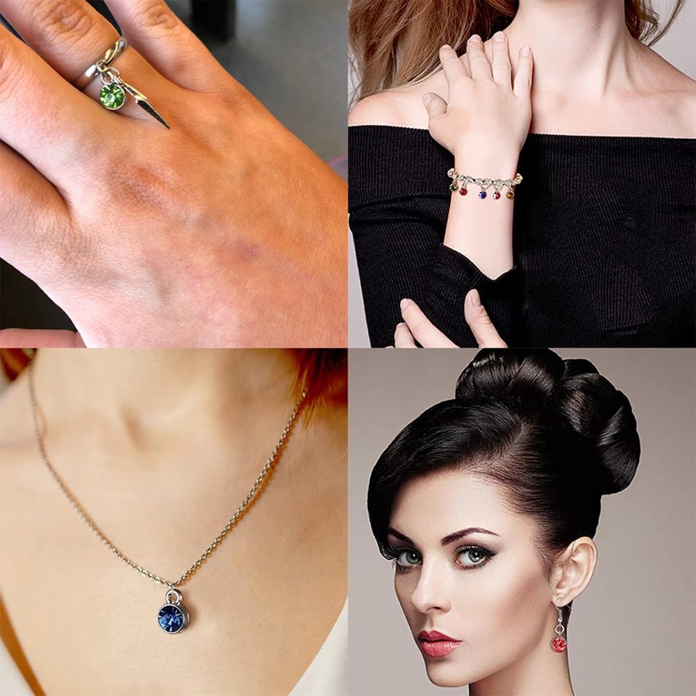 BetterJonny 260pcs Charms for Jewelry Making, 60pcs Gold Crystal Birthstone Charms Beads with 100 Lobster Clasps and 100 Jump Ring for Necklace Bracelet Earring - Image 6