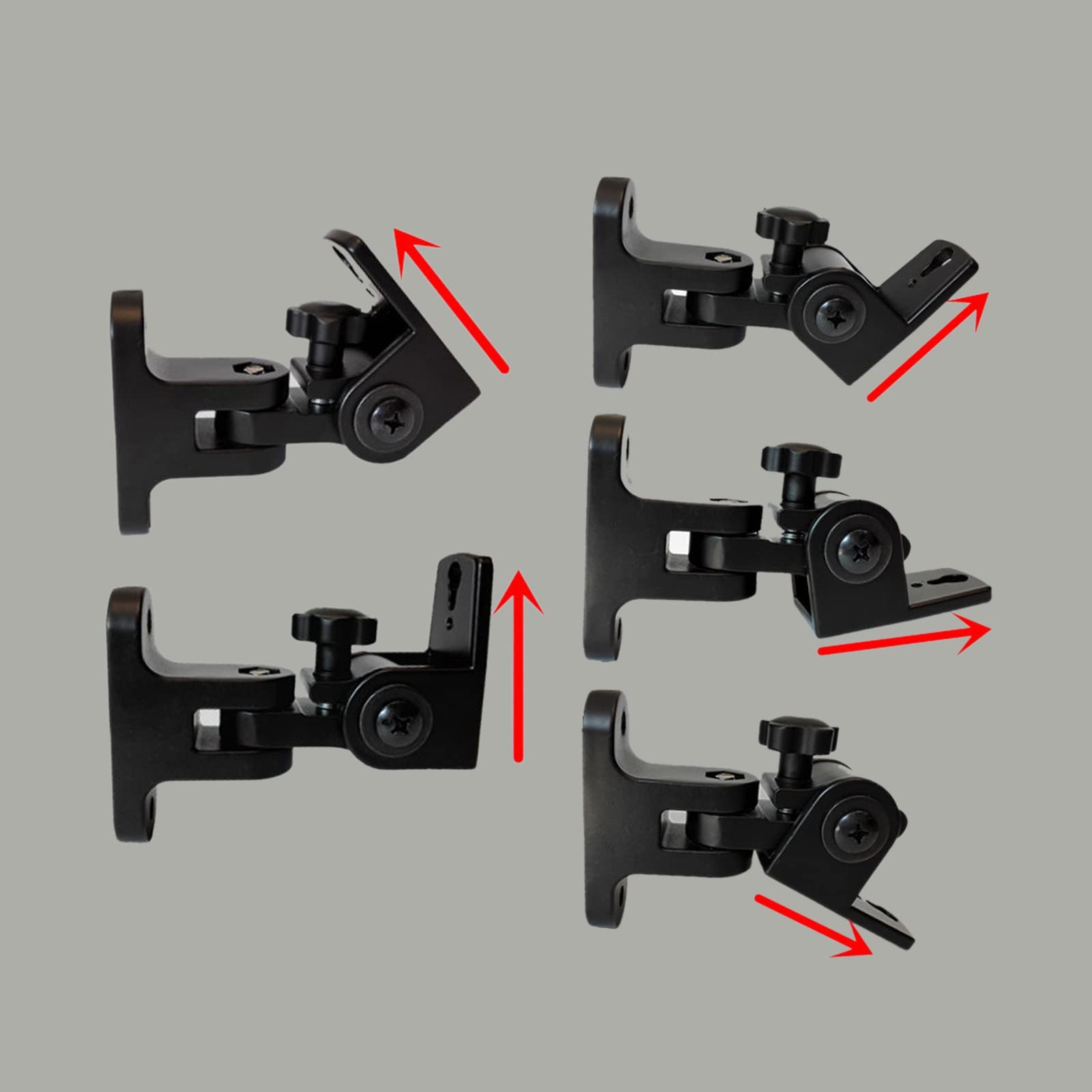 Rack per Altoparlanti Gancio for altoparlante circostante Staffa for altoparlante montata a parete 1 paio di ganci audio rotanti in lega di zinco Rimorchio for piccoli altoparlanti universale Supporti