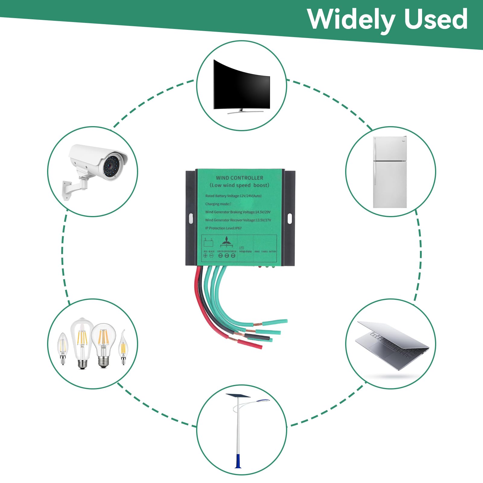 Controlador de carga MPPT para turbinas eólicas, 100W-600W 12V/24V ajuste automático resistente al agua IP67 ajuste automático generador universal de bajo voltaje para generación de energía
