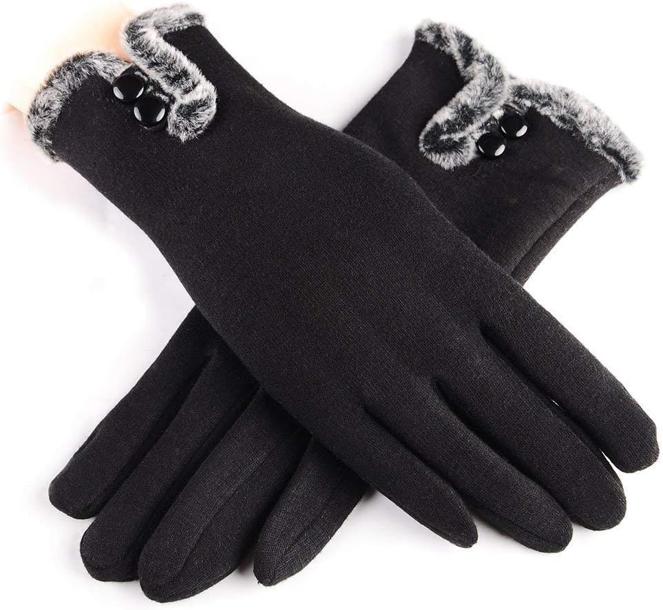 Winter gloves,Warm gloves for women,Ladies Super Soft Warm Touch Screen Winter Warm Gloves (black)