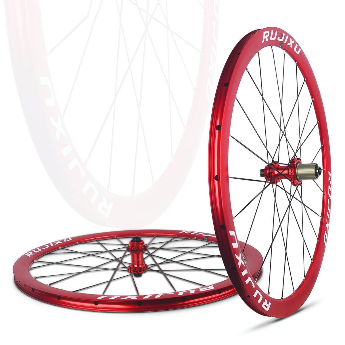 Rennrad-Laufradsatz 700C Felgen Aus Aluminiumlegierung 24H Fahrradfelge Scheibenbremse Centerlock Steckachse 12/15 * 100mm 12 * 142mm for 8-12-Gang-Kassetten(F100*15MM R142*12MM)