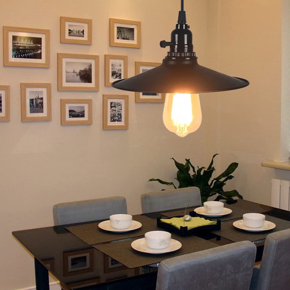 Lampa wisząca z wtyczką przemysłową, zestaw lamp wiszących w stylu vintage, czarna lampa wisząca z wtyczką do domu, wtykane metalowe abażury Wiszące oprawy oświetleniowe z 70-calowym