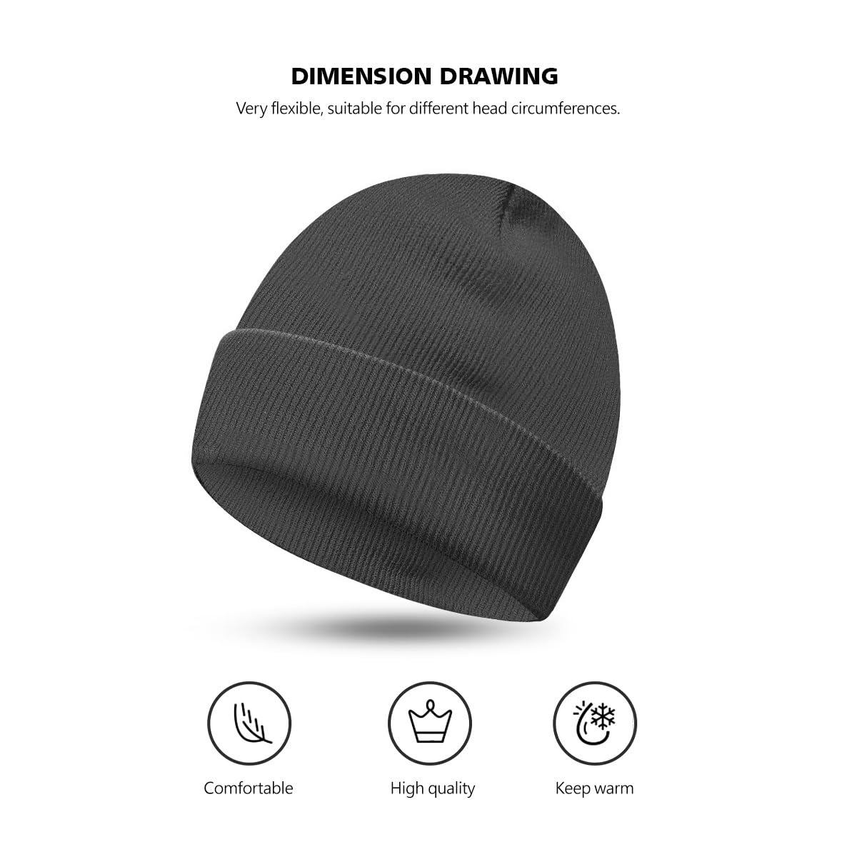 MOBIUSPHY Cappello Uomo Donna Cappelli Unisex Berretti Invernale Beanie Cuffia Uomo Hat Maglia Caldo Cappello Nero Moderno Adulto Inverno per Sci/Bici/Moto