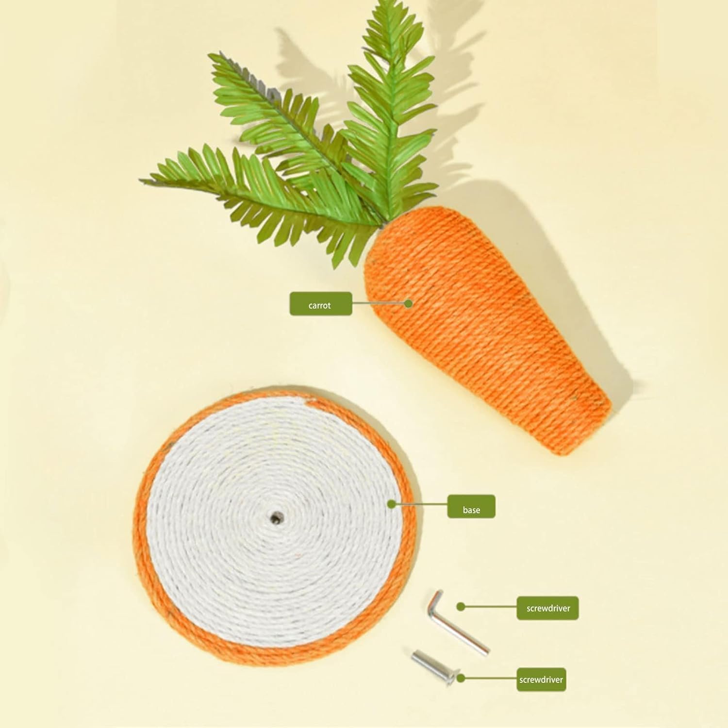 Cat Scratching Post, Sisal Cat Scratcher Scratch Post Scratching Tree Carrot Climbing Frame for Indoor Cats and Kittens