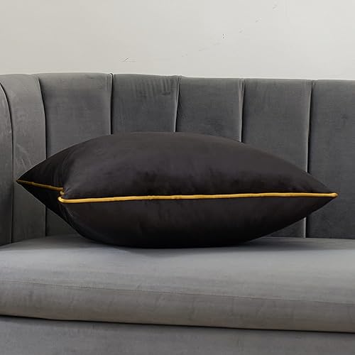 Miniatura 3 de Avigers Funda de cojín de 12 x 20 pulgadas, color negro, moderna, de lujo, decoración del hogar, funda de almohada lumbar para sofá, sala de estar,