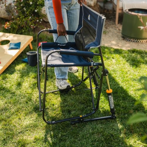 GCI OUTDOOR Freestyle Rocker Camping Chair | Portable Folding Rocking Chair with Solid, Durable Armrests, Drink Holder & Comfortable Backrest — Indigo Blue - image 8