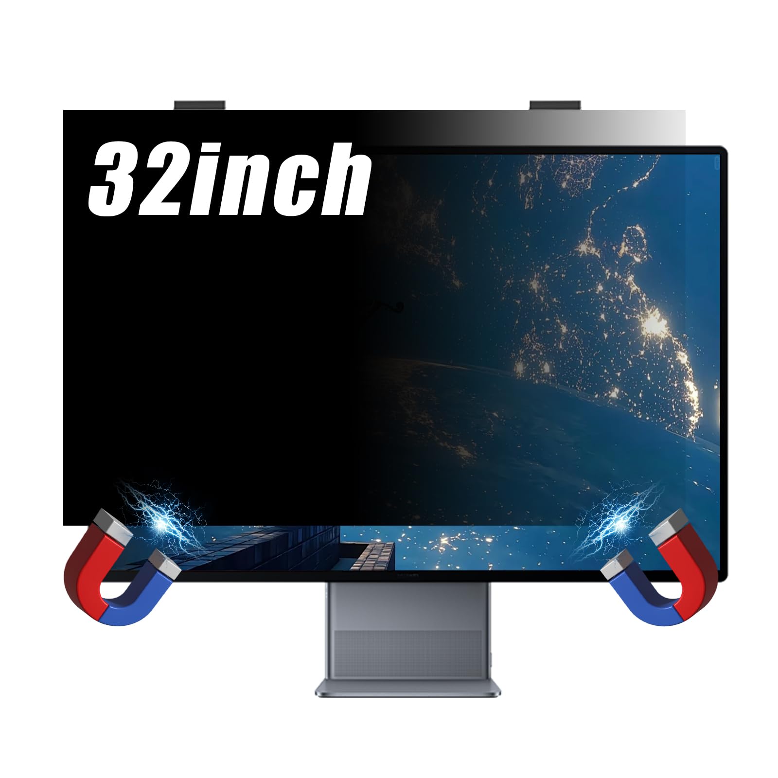 Bouclier anti-lumière bleue ordinateur 32" pour protéger sa vue en open space avec filtre 16:9