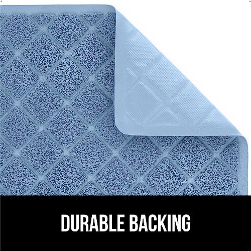 Image of Gorilla Grip Durable Cat Litter Mat (24x17), No Phthalate, Water Resistant, Traps Litter from Box and Cats, Scatter Control, Soft on Kitty Paws, Easy Clean Cat Mat (Light Blue)