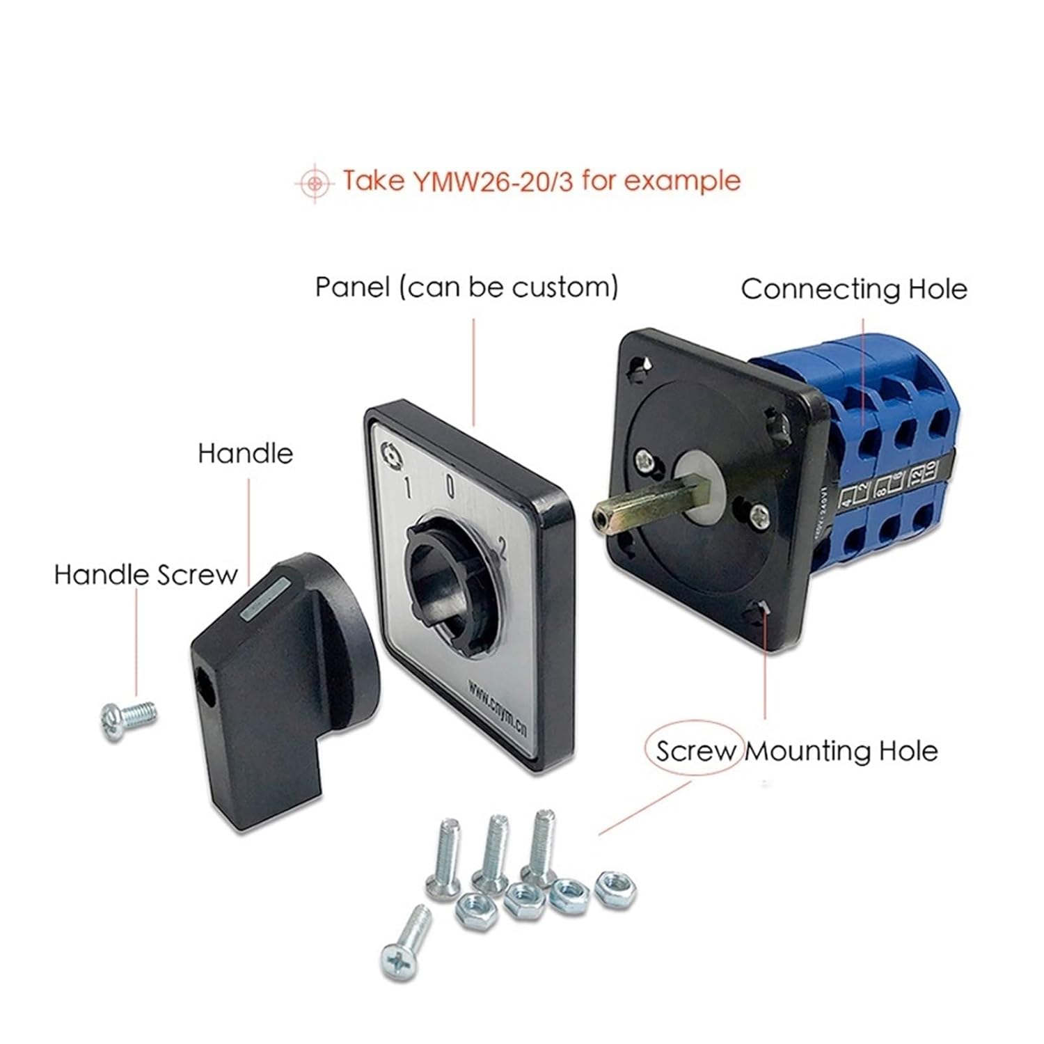 32A 660V Power Circuit Control Selector Changeover Two Poles Silve