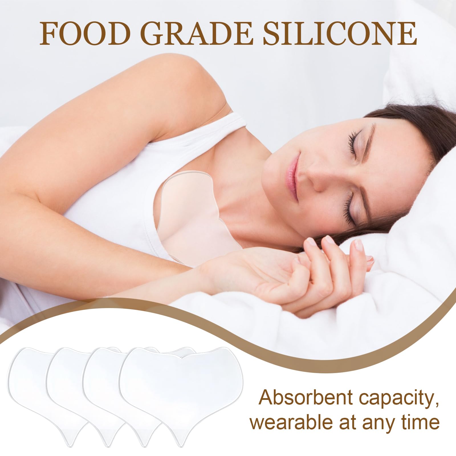 Naapesi Patch Silicone Décolleté e Collo, 4 Pezzi Cuscinetti Riutilizzabili Trasparenti a Forma di Cuore, Patch per Seno, Collo e Décolleté, Effetto Pelle Liscia Senza Crema