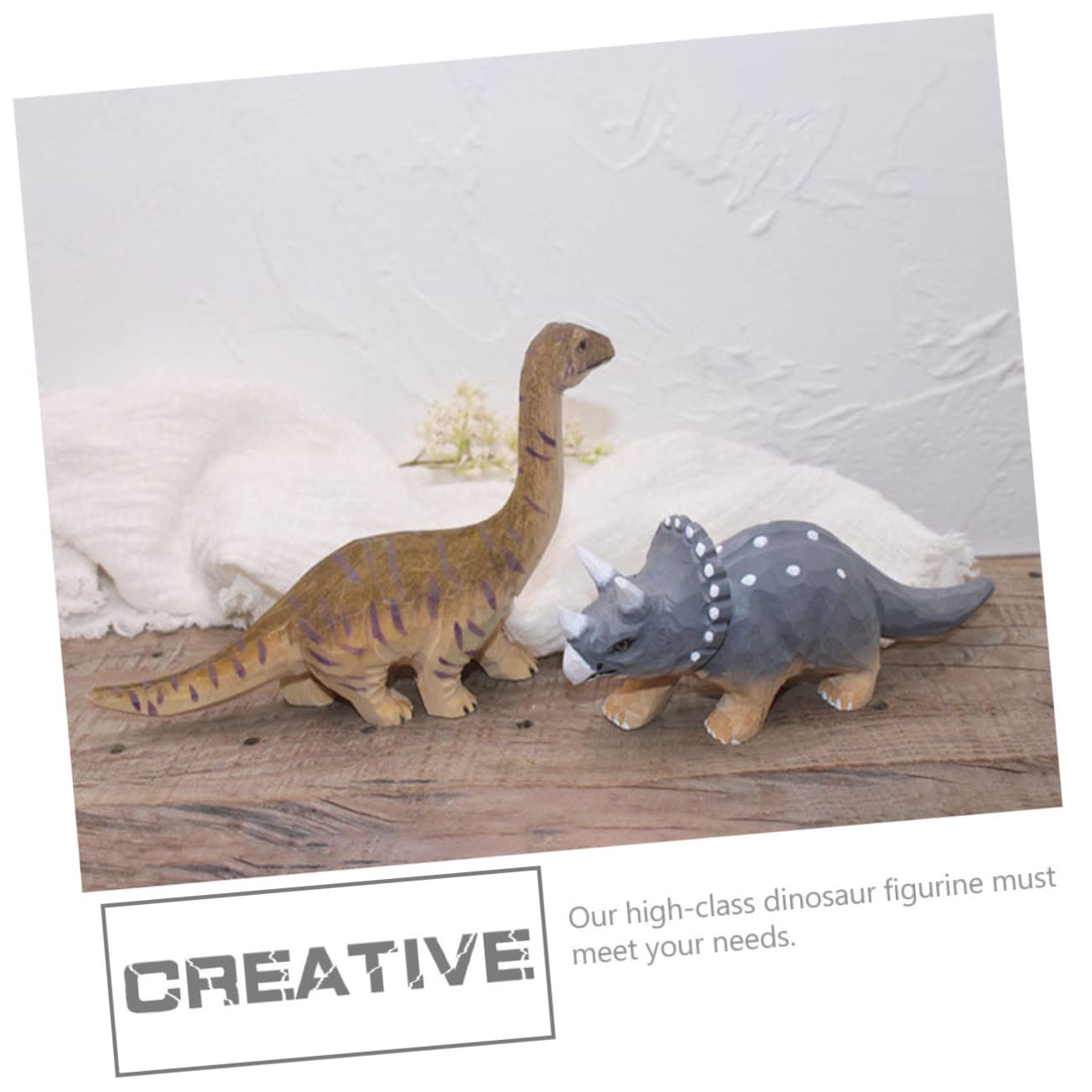 ABOOFAN 4 Piezas Animales simulados Estatua de Madera Animales de Madera Manualidades decoración Juguetes Juguete de niños Chico Decorar artesanía