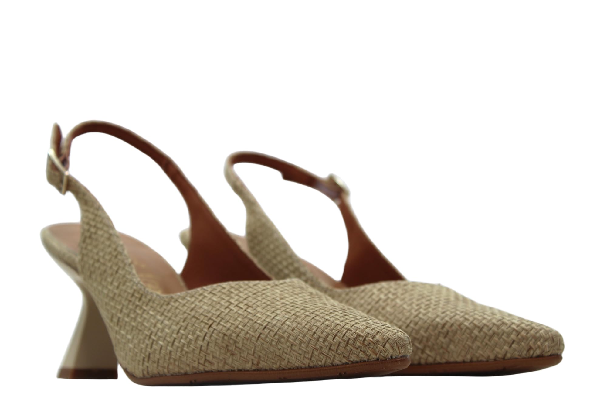 Daniela Vega - Zapato de salón Destalonado,tacón Kitten,de Rafia,Puntera Fina,Escotado,Elegante para: Mujer