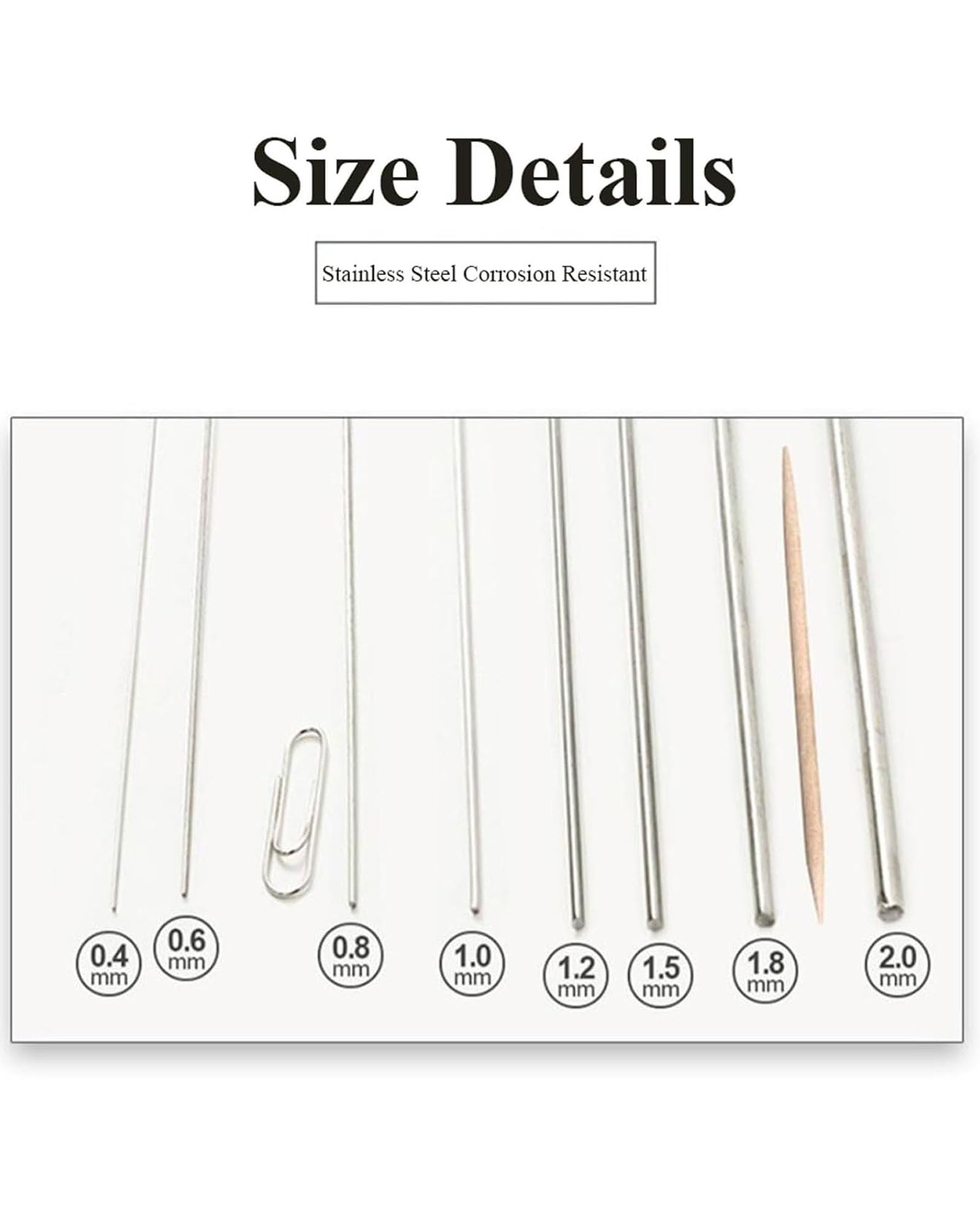 Zestaw 50CM drutu sprężynowego ze stali nierdzewnej - 20 szt. prostego twardego drutu do projektów DIY, biżuterii metalowej i nie tylko(1.0mm)