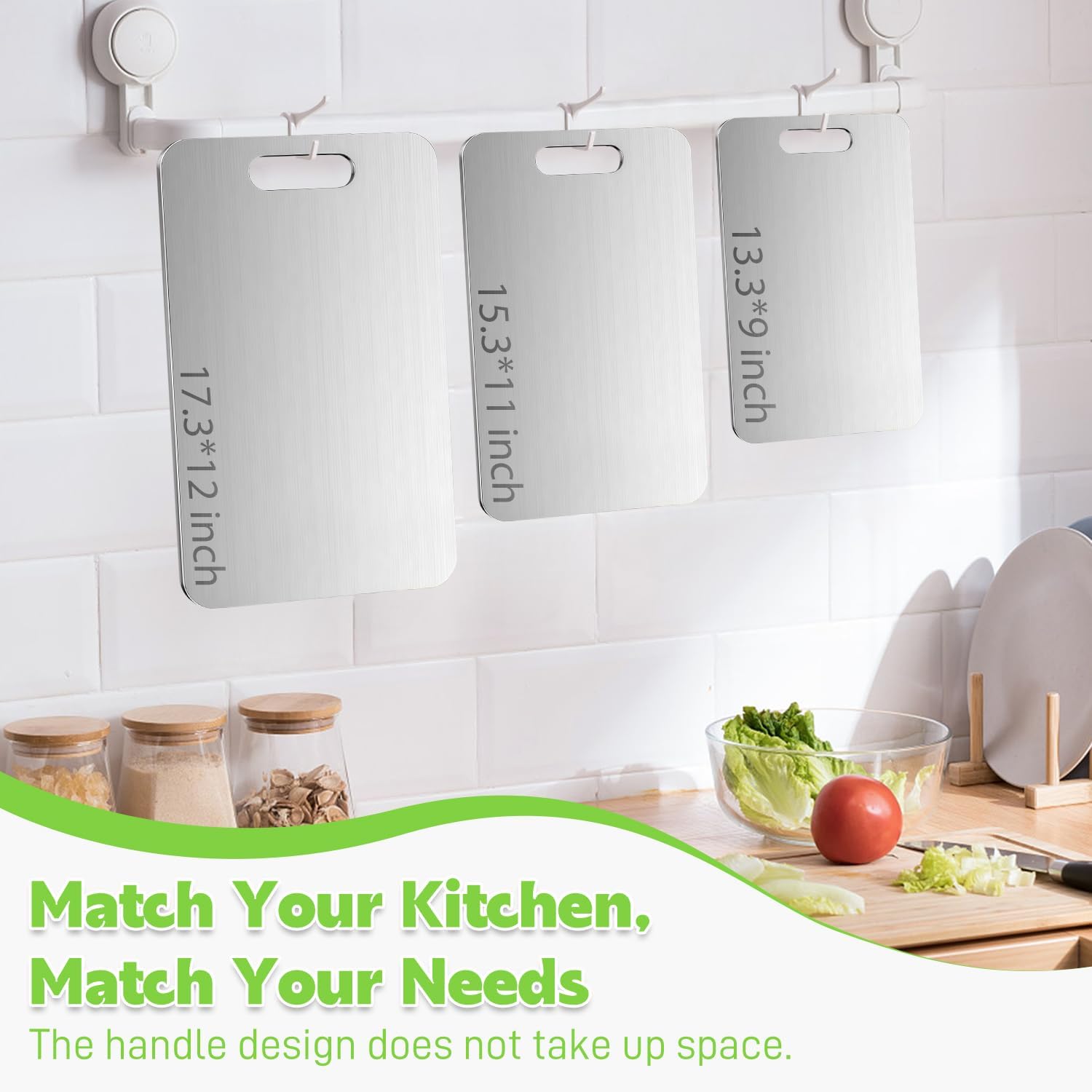 Titanium Cutting Board 3-Piece Set 100% Pure Titanium Cutting Boards for Kitchen - Double-Sided Food-Grade Chopping Board Non-Stick Durable and Easy to Clean