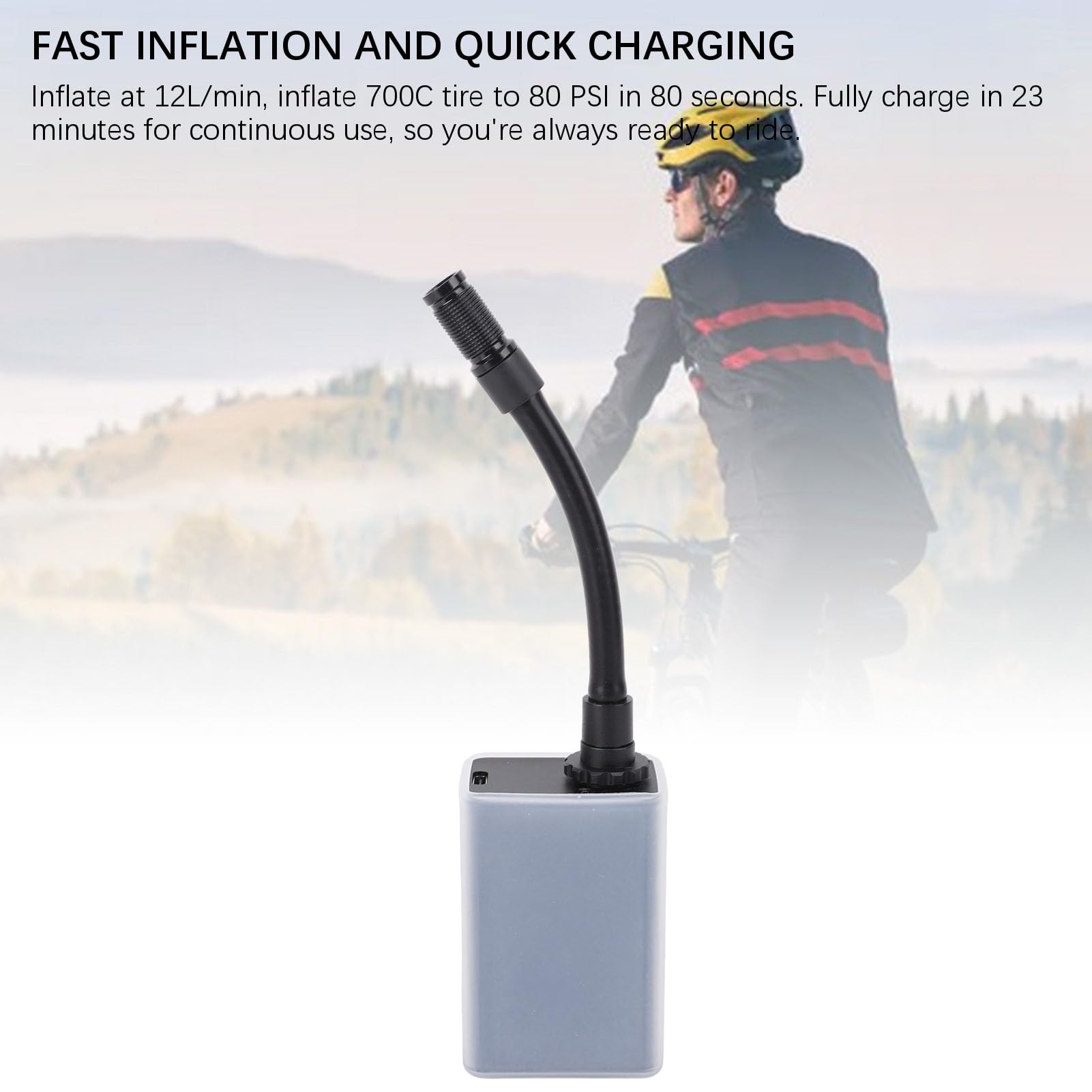 Mini Pompe à Vélo, Pompe à Air électrique Portable Légère de 4,4 Oz avec écran LCD, 4 Modes pour Le Gonflage des Pneus de Moto et de Vélo