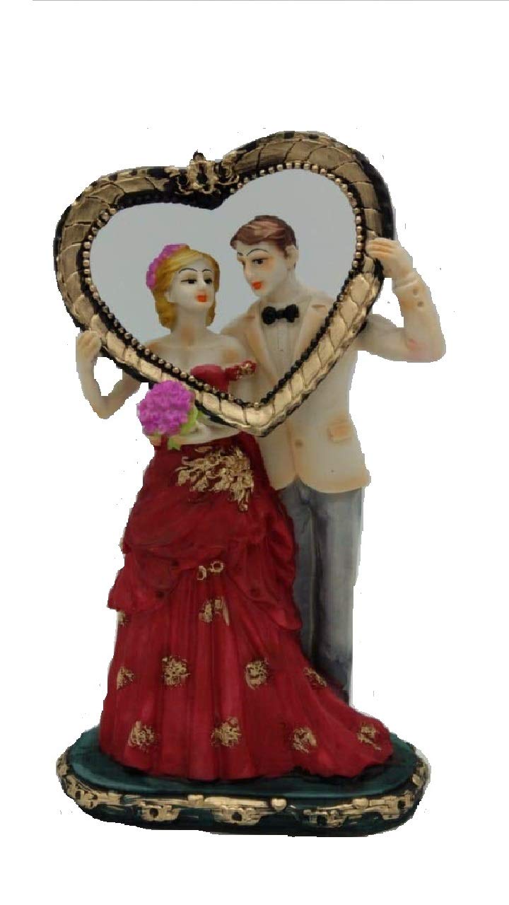 A2Z Loving Couple Figurine Showpiece Couple Heart Frame Statue Birthday Gifts for Boyfriend/Husband/Wife/Marriage Gift Gift