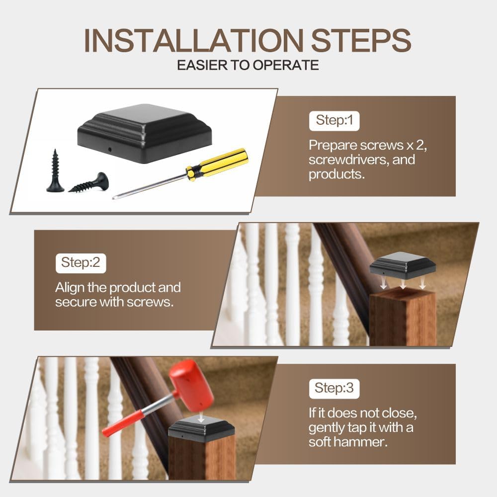 4x4 Aluminum Pyramid Post Cap Cover, Fits 4x4 Nominal Wood Powder Coated Matte Outdoor Post Caps Cover, Fence Wood Post, Decking, Waterproof (Black 4in 4P)