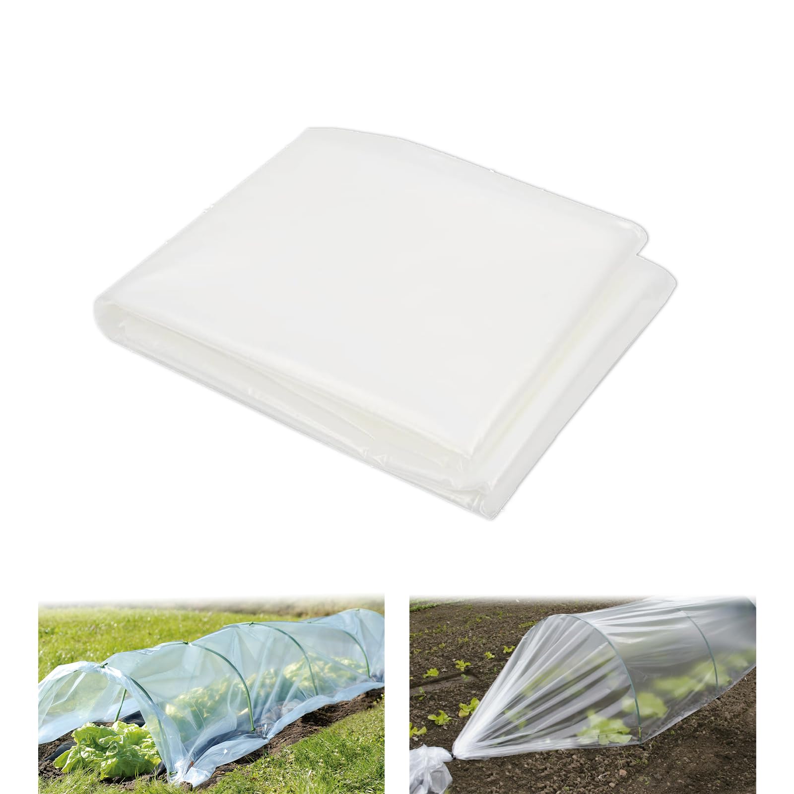 Film Transparente para Invernaderos, Film Transparente 2 x 10 m, Film de Invernadero Resistente al Desgarro, Film Hortícola de Polietileno, Film de Plástico, para Cubrir Verduras y Plantas