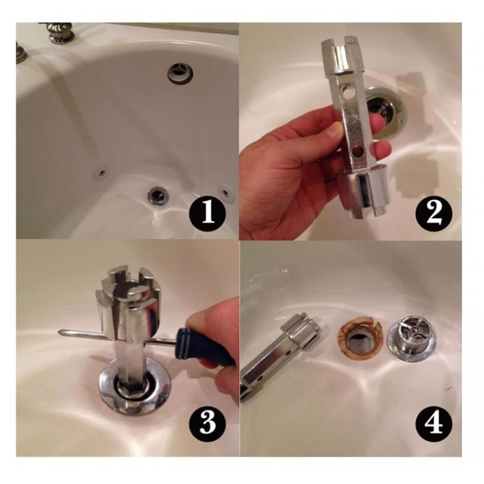 Tub Drain Remover Wrench, Aluminum Double Ended Bathtub Dumbell Heavy Bath Plug Removal Tool for Shower Closet Accessories