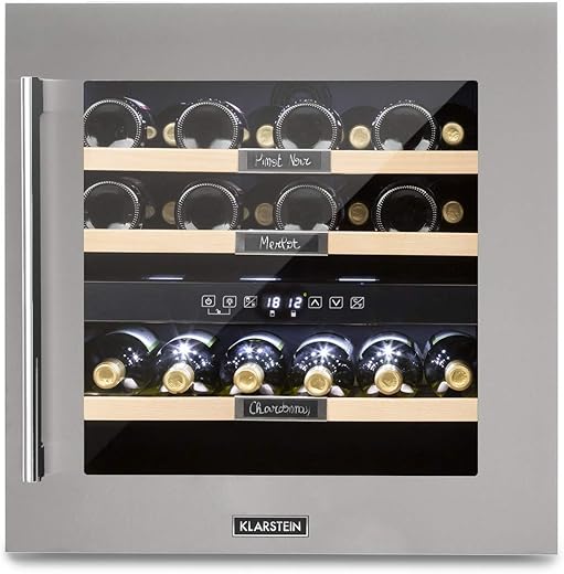 KLARSTEIN Cantinetta Vino Design, Cantinetta Vino Refrigerata a Zona Doppia per Vino...