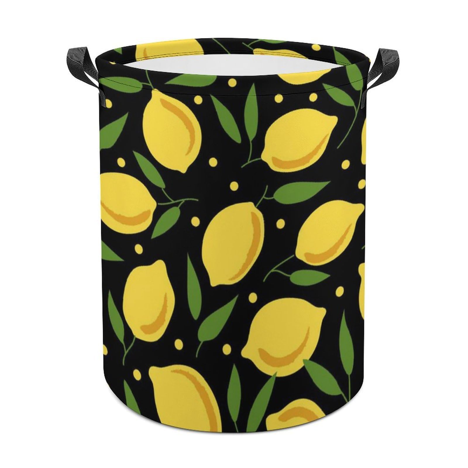 Lyfthologen Laundry Hamper, Cartoon Lemon Laundry Basket, Washing Basket with Handle