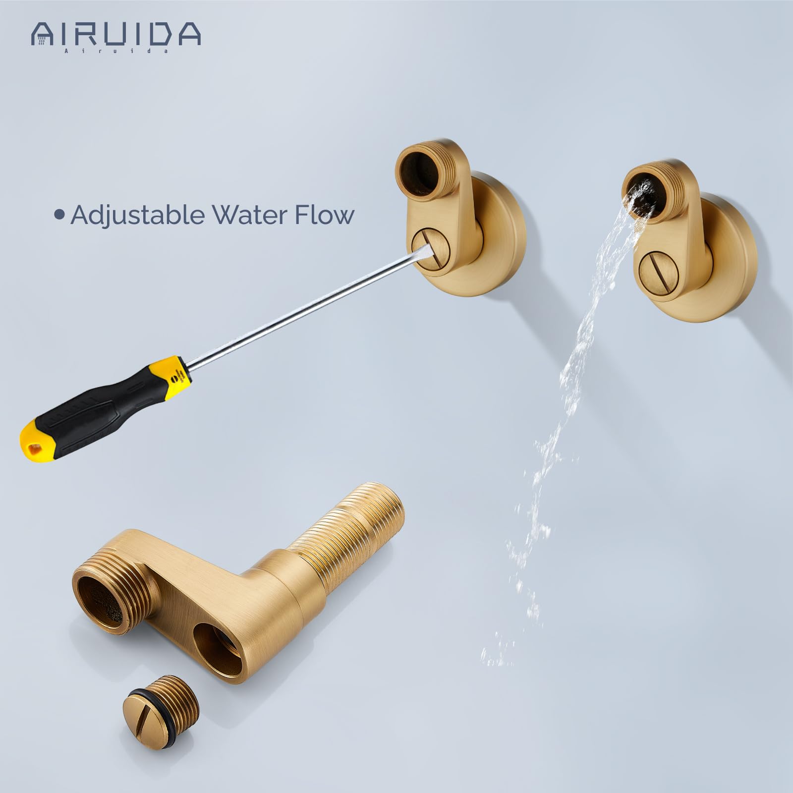 Miayaya Verstellbare Schwenkarme Für Badewanne & Dusche – Aus Robustem Messing, Mit Klauenfuß & Wandhalterung (9,5 Cm Adapter Inklusive)