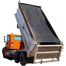 leaveshade Dump Truck Mesh Tarp 7X22 - Heavy Duty Truck Cover with 6 Pocket Reinforced Double Stitch Webbing Ripping Tearing Stop, No Rust Thicker Brass Grommets - Black