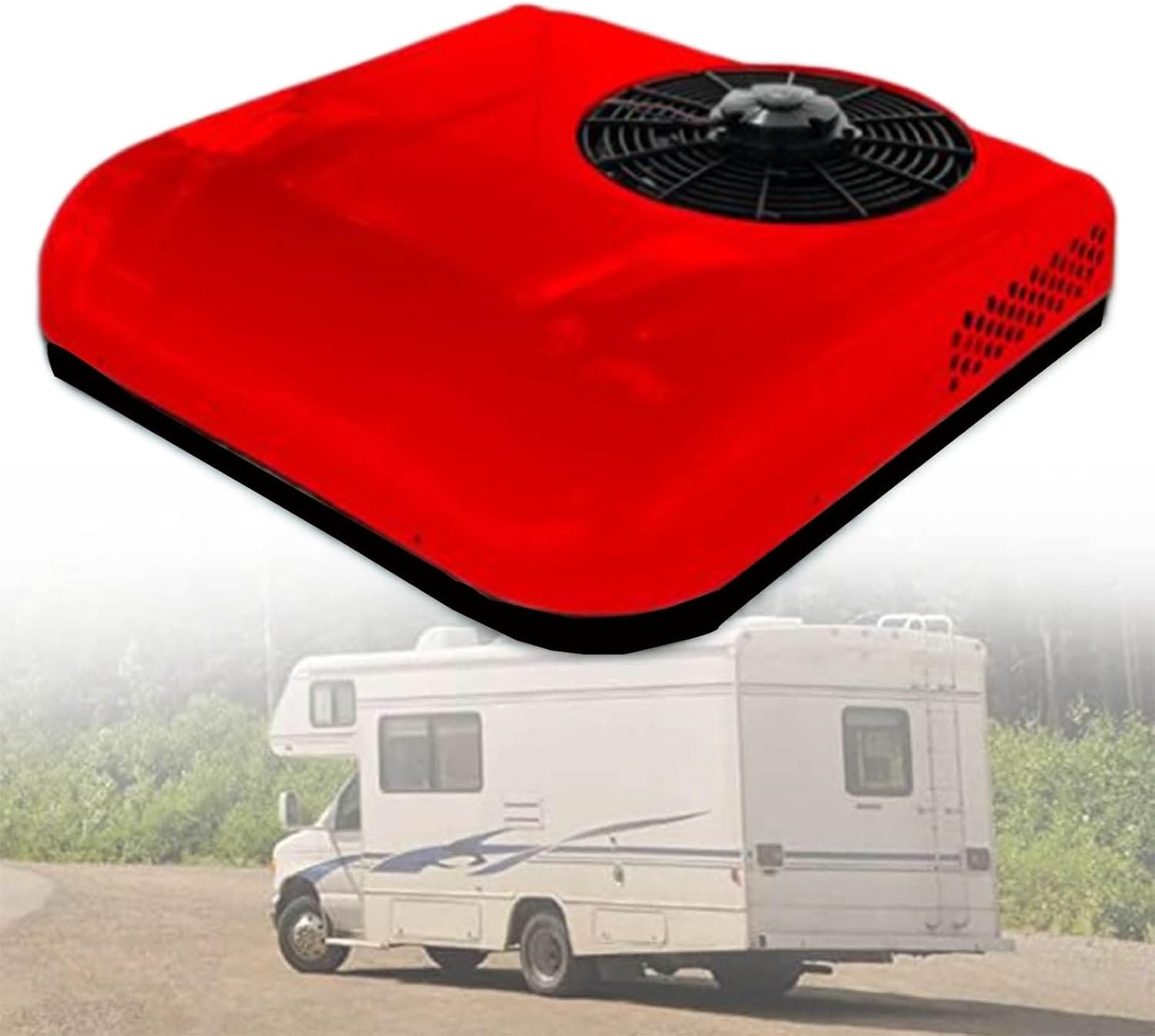Rv Rooftop Air Conditioner Universalfor Truck, Caravanwith Cooling, Low Noise for Carfor Trucks, Agricultural Vehicles, Excavators,Red-24V,Red-24V