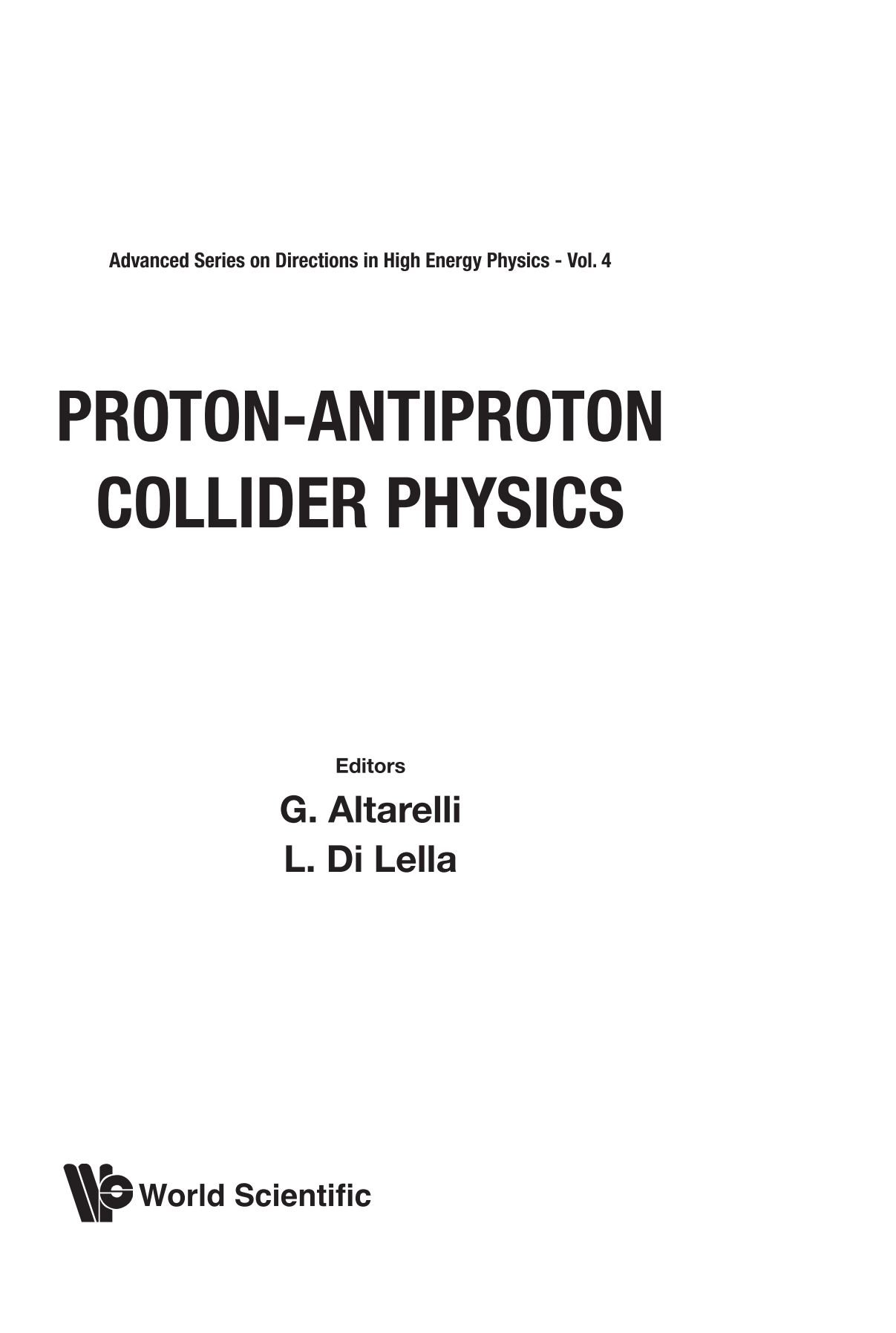 Proton-Antiproton Collider Physics