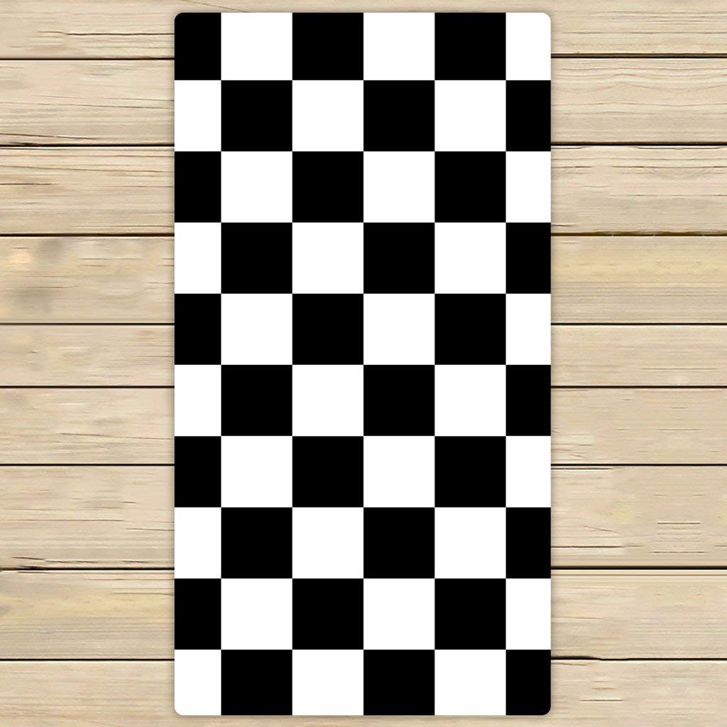 chsygi Beach Towel Rustic Bath Towel Oversized,Absorbent Large Hand Towels for Bathroom,Hotel,Gym,Spa,Pool,Black White Checkered,33x52inch